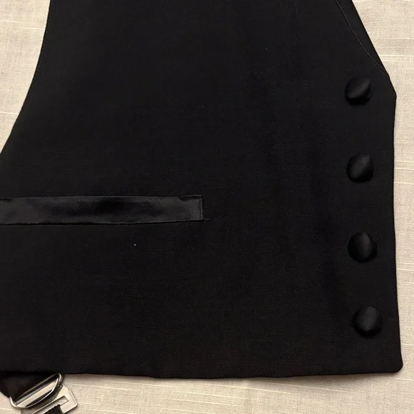 Elegant Men's Tuxedo Vest Black Tie Adjustable Waist and Neck - Picture 3 of 9